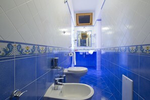 Sèche-cheveux, serviettes fournies, savon, papier toilette