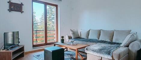 Televisión y chimenea