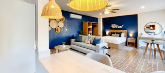 Bright Studio | Kitchen | AC | Steps to the Beach