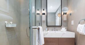 Hair dryer, towels