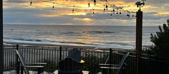 Luxury beachfront property with amazing views,  hot tub and steps to the beach. 