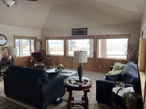 TV, DVD player, books