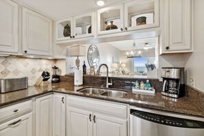 Fridge, microwave, oven, stovetop - AIP Resort, Sea Dunes, Upscale Oceanfront, 5th Floor, Steps to the Ocean and the Pool (Fernandina Beach)