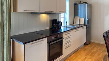 Frigorífico, placa de cocina, lavavajillas y cafetera o tetera