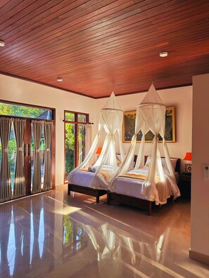 Family Villa, 2 Bedrooms, Valley View | Free minibar, in-room safe, desk, free WiFi - portobello villa ubud (Ubud)