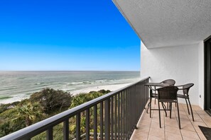 Outdoor dining - Heated Pool- Gulf Front and Master Bedroom Views! (Santa Rosa Beach)