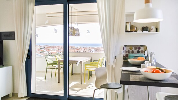 Dining - Holiday flat with balcony and sea view (La Caletta)