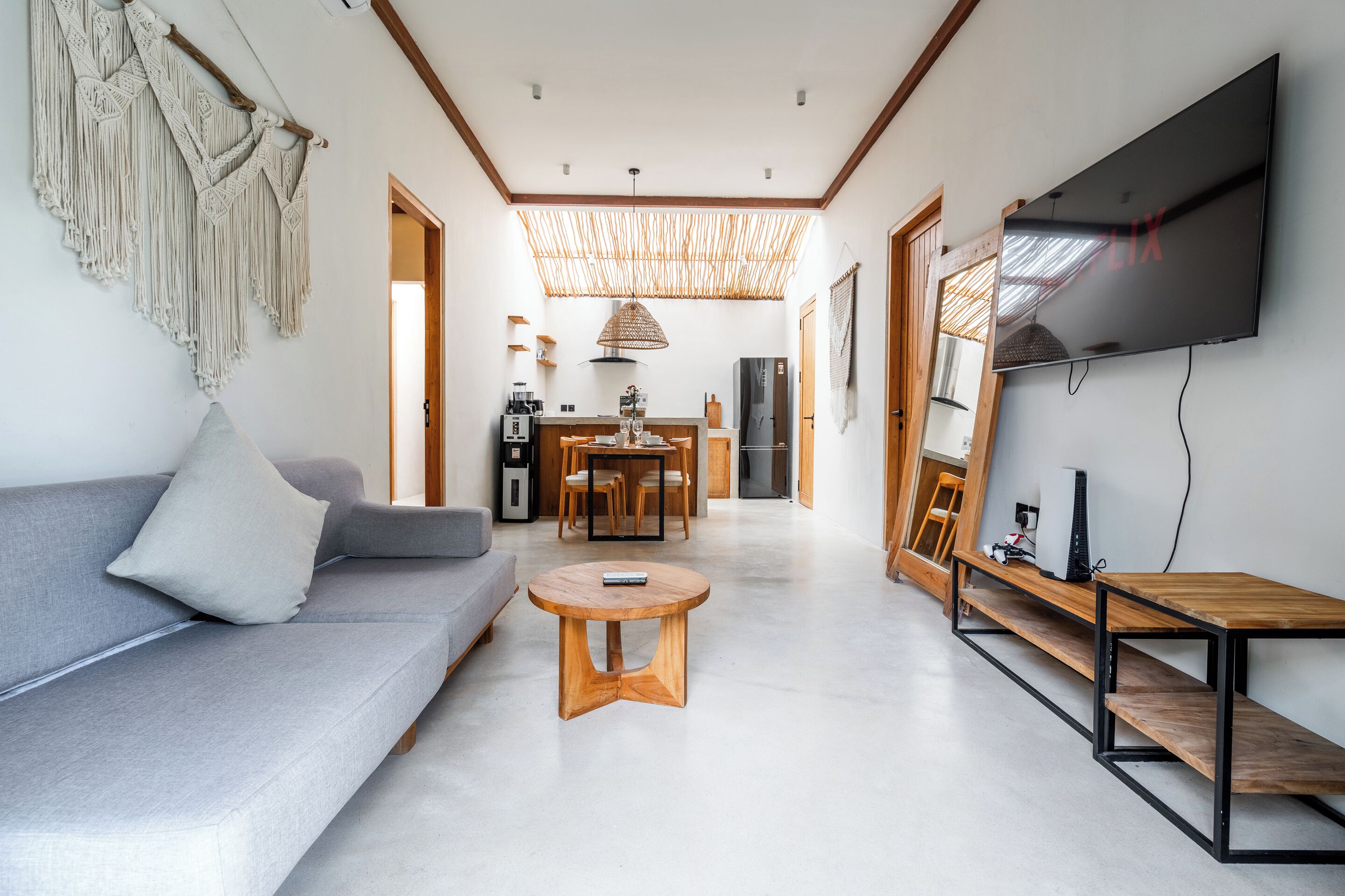 42-inch Smart TV with digital channels, video game console