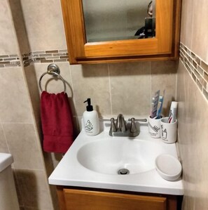 Soap, shampoo, toilet paper