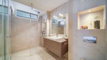 Dusche, Haartrockner, Handtücher