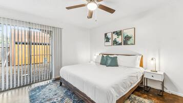 2 bedrooms, desk, iron/ironing board, WiFi