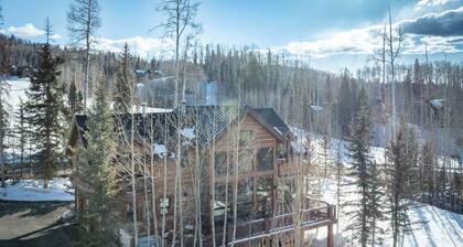 Log Cabin Home by InvitedHome | Vast Patio, Skiing, Fireplace, Hot Tub