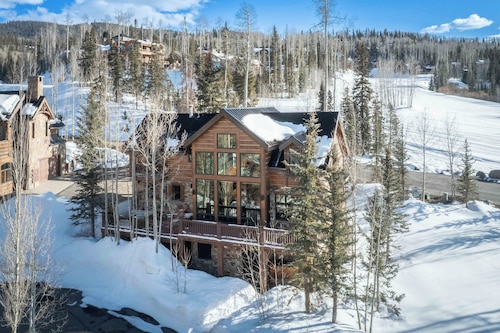 Log Cabin Home by InvitedHome | Vast Patio, Skiing, Fireplace, Hot Tub