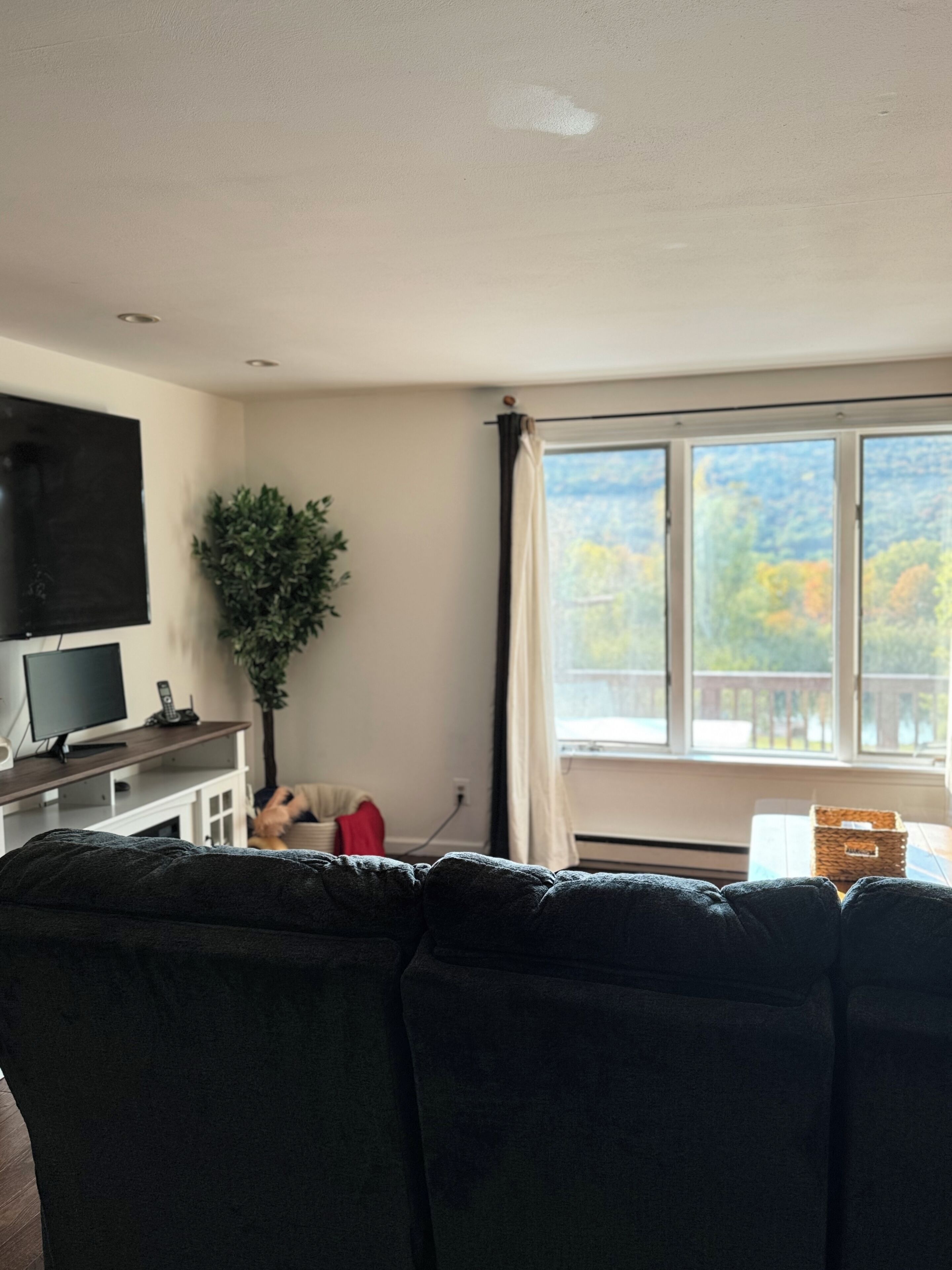 Smart-TV, Kamin, Bücher