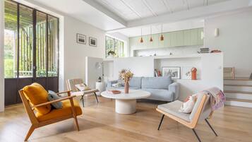 Télévision, cheminée, livres