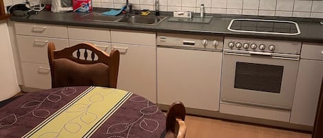 Fridge, microwave, stovetop, dishwasher