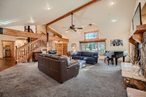 Fireplace - Luxe BlueRiver Home, Private Movie Theater, Billiards, Hot Tub, Heated Garage (Blue River)