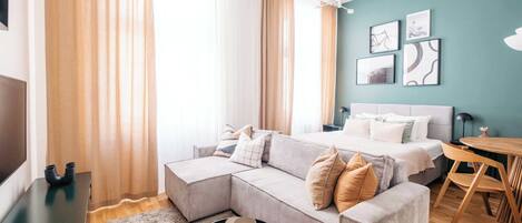 2 bedrooms, iron/ironing board, travel cot, WiFi