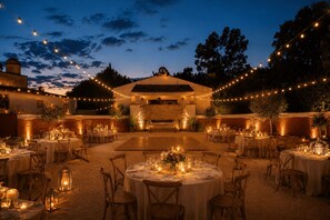 Outdoor banquet area