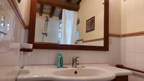 Secadora de cabello, bidet, toallas, papel de baño 