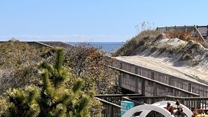 A beachside walkway with a wooden fence, sandy dunes, and a view of the ocean. - *NEW -25ft to Beach, 2br. Oceanviews.Pool.Hot Tub (Corolla)
