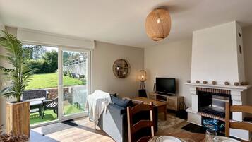 Télévision, cheminée