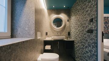 Ducha, secador de pelo, toallas