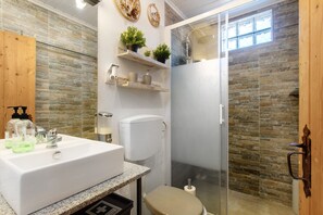 Ducha, secador de pelo, toallas