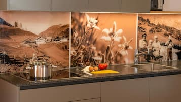 Fridge, microwave, stovetop, dishwasher