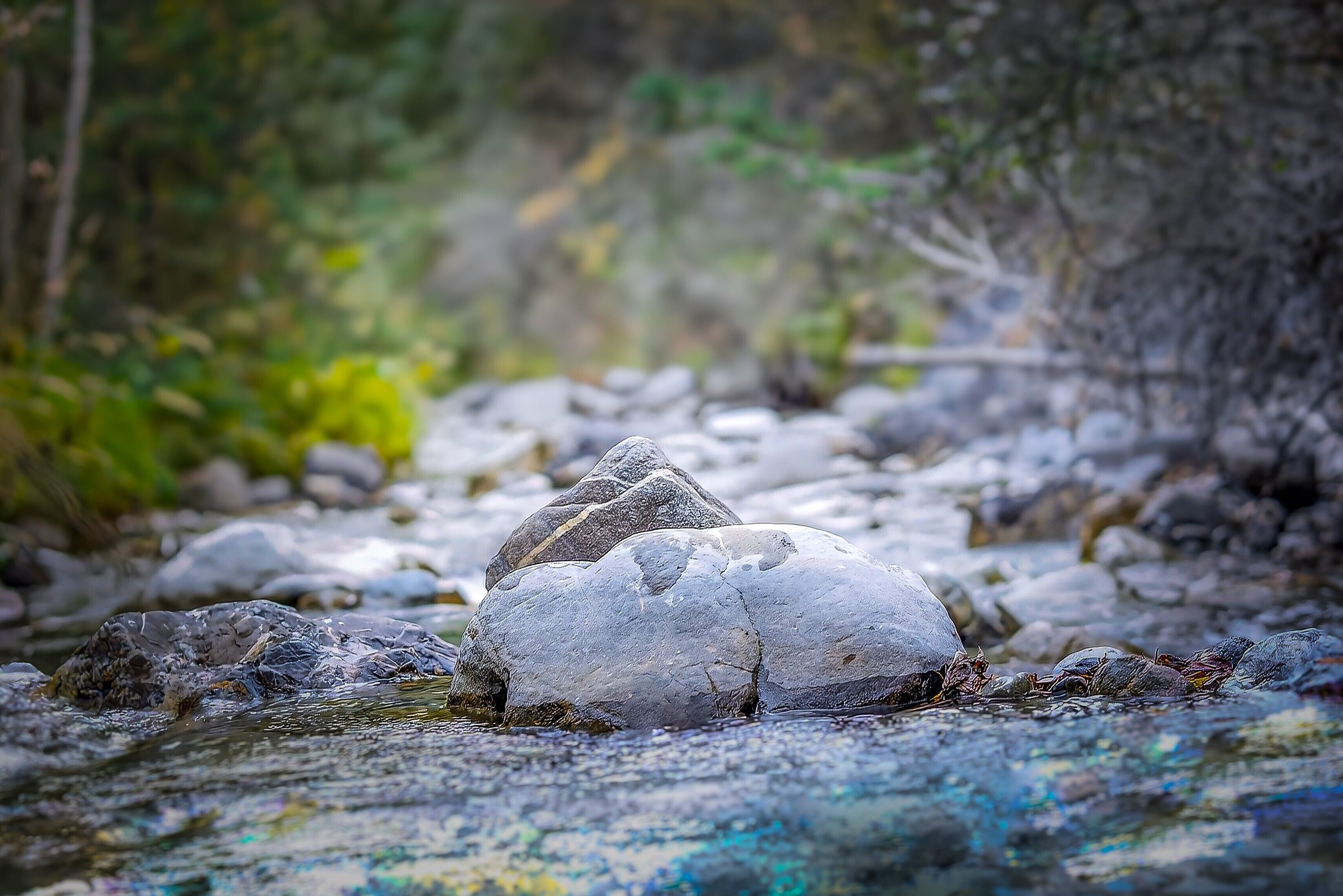 Un río con rocas y agua cristalina.