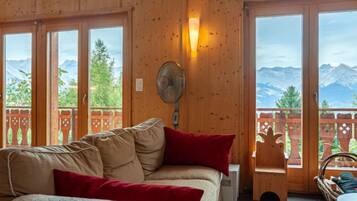 Télévision, cheminée, lecteur de DVD