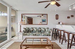 Luxury Condo | Living area | 40-inch flat-screen TV with cable channels