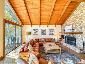 Smart TV, fireplace, video games, stereo
