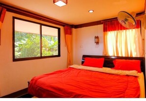 1 bedroom, bed sheets - Baan Rabiengfah resort (Wiang Kaen)
