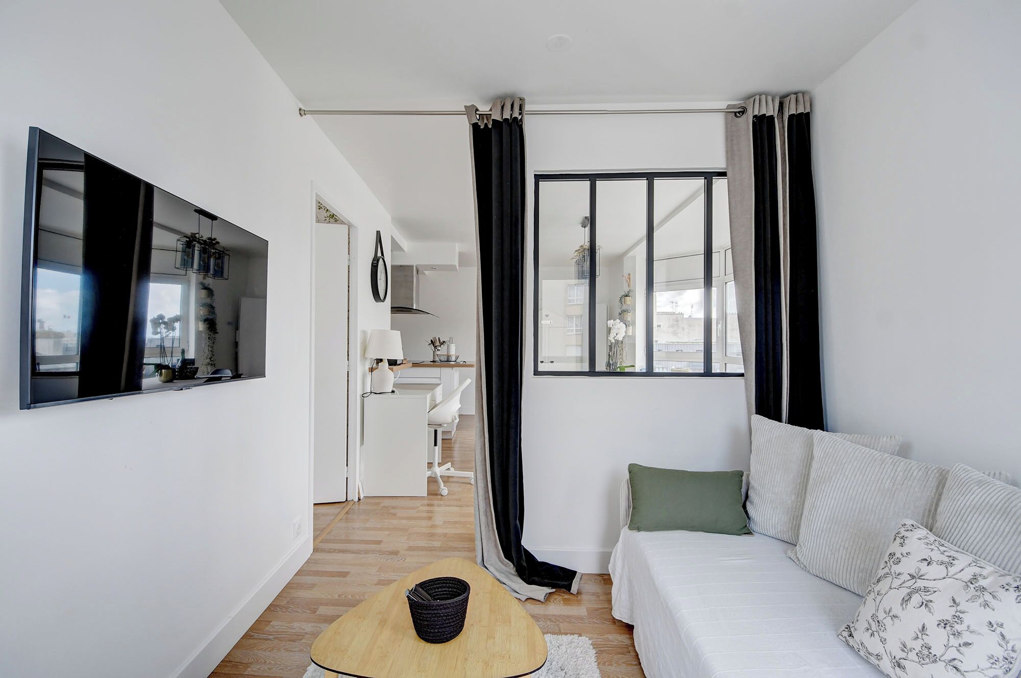 1 bedroom, desk, iron/ironing board, travel cot