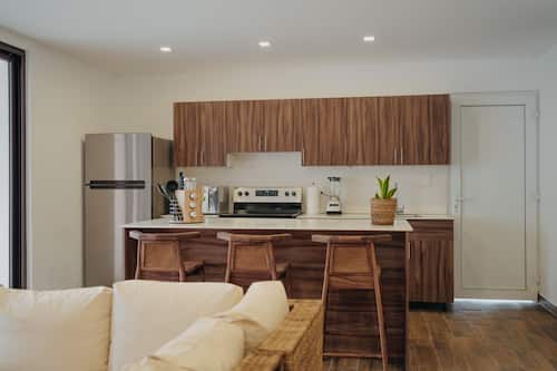 Fridge, microwave, oven, rice cooker