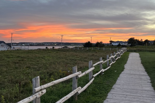 The North Rustico beach access boardwalk