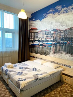 Desk, laptop workspace, blackout curtains, iron/ironing board - Elysian (Astana)
