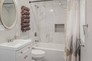 Hair dryer, towels