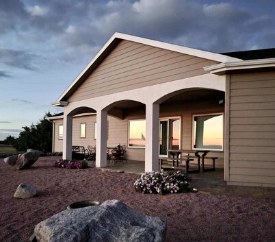 Location Location Location!  On a river view acreage, sleeps up to 14, pets  ok.