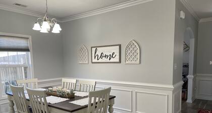 Quiet house in suburban cul-de-sac.