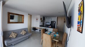 Living area - Disfruta Hermoso Condominio en Cartagena con Vista Mar Caribe! Playa a 2 Minutos (Cartagena de Indias)