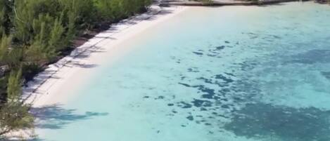 On the beach, beach towels