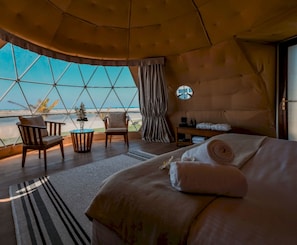 Deluxe Double Room, 1 King Bed, Beach View, Garden Area | 1 bedroom, laptop workspace, blackout drapes, free WiFi