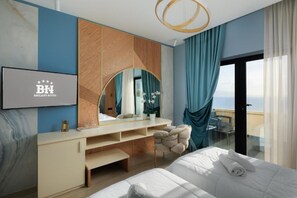 Superior Double Room with Full Sea View | Soundproofing, free WiFi - Hotel Brilant (Sarandë)