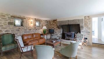 TV, fireplace, offices