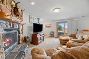 Smart TV, fireplace, DVD player, offices