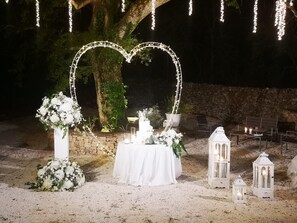 Outdoor banquet area