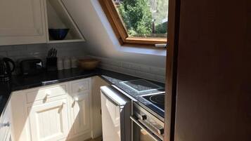 Fridge, microwave, oven, electric kettle