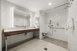 Studio, 1 King Bed, Accessible (Mobility & Hearing, Roll-In Shower) | Bathroom shower